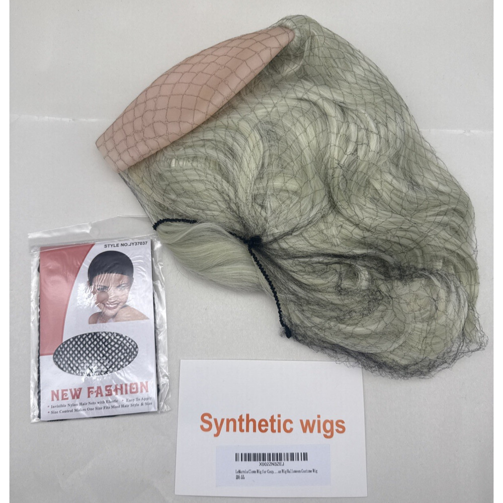 Men's Clown Wig Short Afro Wig Cosplay Bald Halloween Party Costume New *READ...